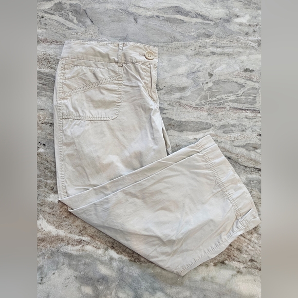 LOFT Petites Khaki Cargo Pants Size 8P Lightweight Utility Ankle - Picture 2 of 9